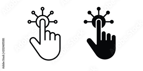 Interactive icon graphic element for project and web designs