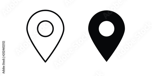 Map marker icon graphic element for project and web designs
