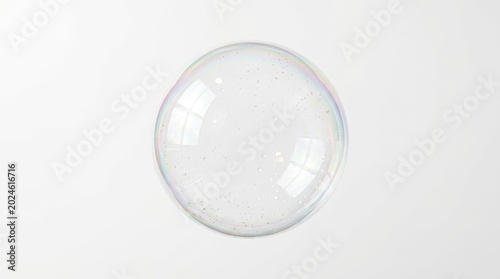 Transparent liquid drop on white background, clear gel bubble with microbubbles, cosmetic serum droplet for skincare product presentation