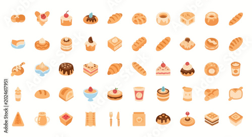 Bakery items illustration collection