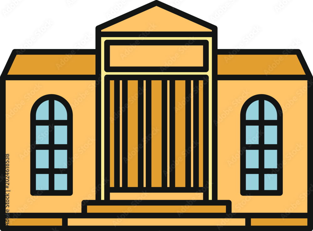 Fototapeta premium Classical style building with pillars, suggesting government, justice, and culture