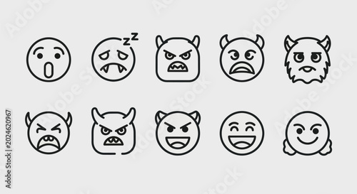 Photos Emoji icons set emotions and expressions