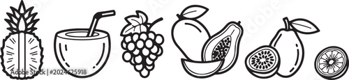 Konstfotografi Vector illustration of common gardening tools and bicycle wheel Vector