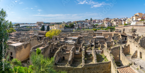 Bild auf Leinwand Herculaneum Ancient City view that Roman town buried in the eruption of Mount Ve