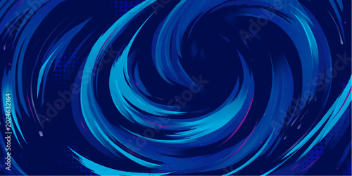 Photos A digital art illustration of a blue abstract background featuring a glowing wav