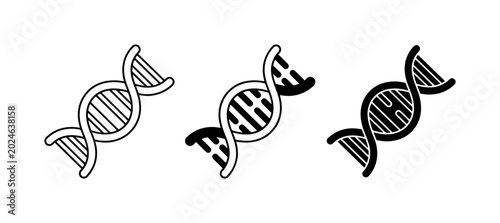 Schilderij op canvas DNA helix icons, genetic code symbols, molecular structure illustrations, biotec