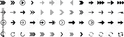 Arrow icon set. Arrow. Cursor. Black vector arrows icons. Collection different arrows sign. Modern simple arrows. Black arrow pointing. Black direction pointer. black and white background.