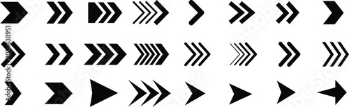 Arrow icon set. arrow and cursor. Modern simple arrow collection, different arrow signs, black arrows icons. Arrow big black set. Vector illustration.