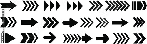 Arrow icon set. arrow and cursor. Modern simple arrow collection, different arrow signs, black arrows icons. Arrow big black set. Vector illustration.