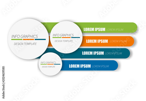 Buatkan judul yang panjang agar masuk di pencarian Modern Business Infographic Template Design with Colorful Horizontal Rounded Bars and Circle Elements for Workflow Presentation.