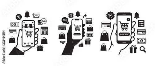 Digital Marketplace and Online Store Vector Icon Pack Design