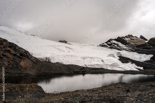 Pastoruri Glacier and its reflection in Huaraz, Peru’s Andean region