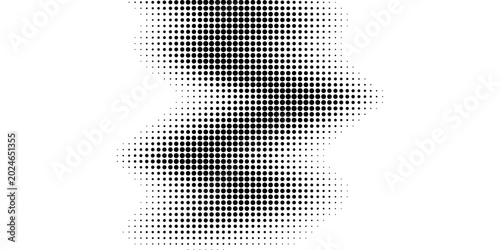 Dotted halftone gradient texture. Vanishing polka dot background. Repeating dots gradation pattern background. Black fading comic pop art