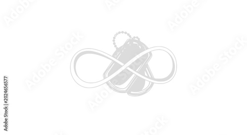 Tableau sur toile Infinity Symbol and Dog Tag - Eternal Military Service and Remembrance Concept