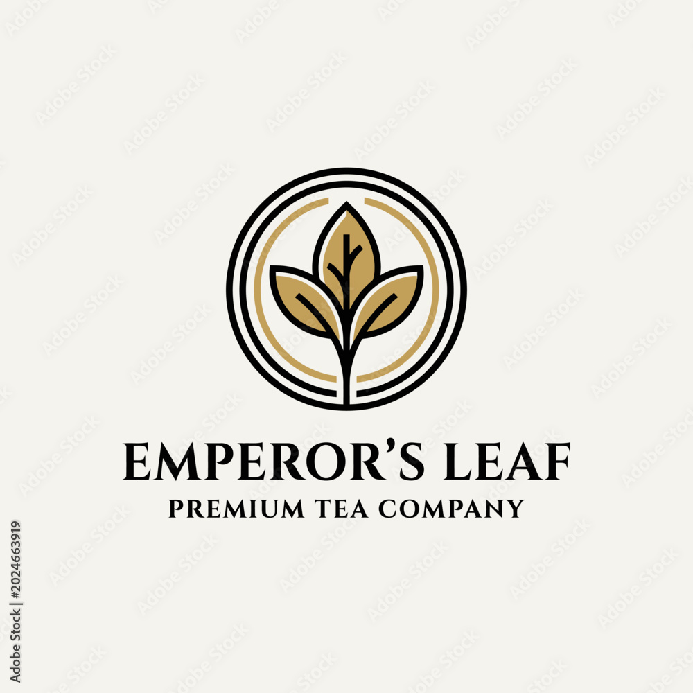 Fototapeta premium Emperor's Leaf Premium Tea Company Logo.