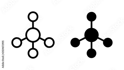 Bild auf Leinwand Molecular Structure Icons, Chemistry Science Symbols, Abstract Network Connectio