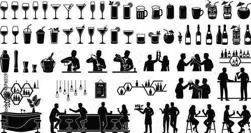 Konstfotografi Cocktail Bar Icons