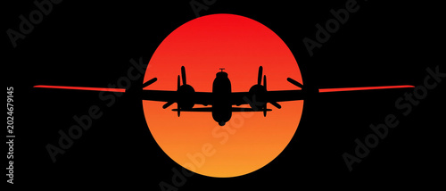 Military history aviation strength courage retro minimalist vector illustration