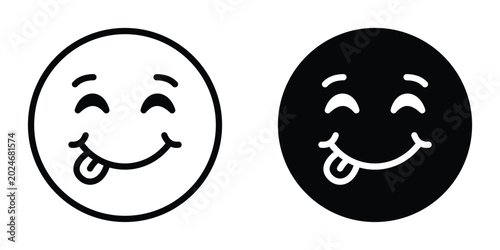 Foto Yummy smile emoji icon design illustration drawings
