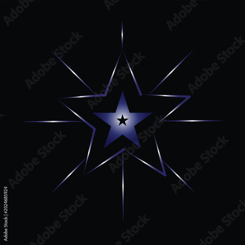Abstract Geometric Star Lighting Vector Elements with Sparkling Glow Effects