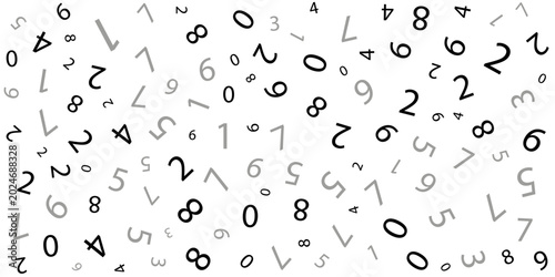 Foto A dynamic vector illustration featuring a random scatter of numbers from zero to