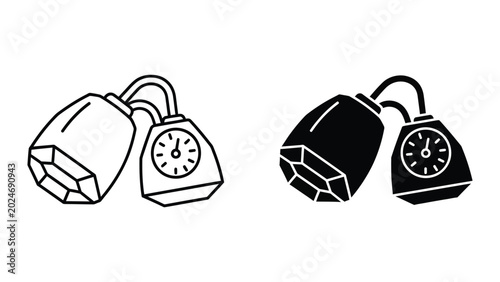 Canvastavla Two safe deposit box clocks with combination dials