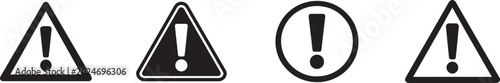 Fényképezés Caution warning signs with bold exclamation mark symbol for danger, attention and safety alerts