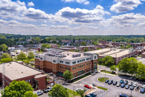 Elkton Maryland Downtown Aerial — Cecil Community College art school
