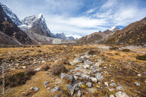 Way to Everest base camp. Sagarmatha national park, Himalayas, Nepal