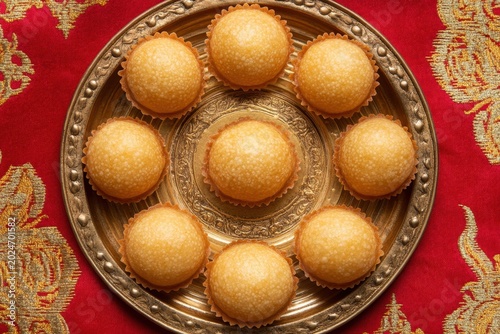 Kuih Manis arranged in circular pattern on festive table