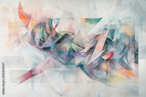 Abstract watercolor artwork with blended pastel shades
