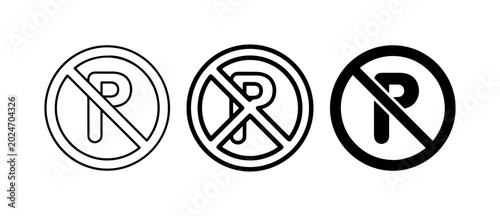 Bild auf Leinwand No Parking Signs Collection, Prohibition Symbols, Traffic Regulation Icons, Vect