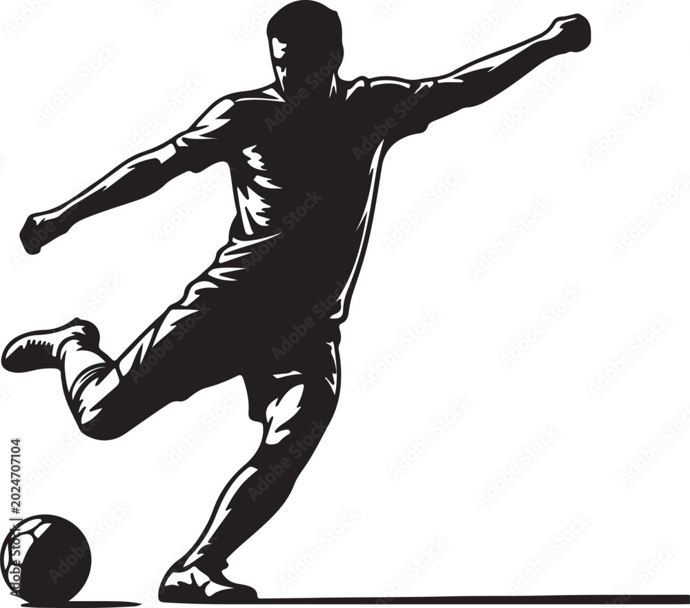 Obraz premium football players silhouette