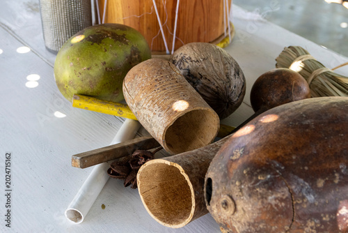 Photos A hodgepodge of various woods and fruits traditionally used to make music in the Dominican Republic