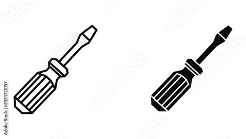 Canvastavla Two screwdrivers with different tips isolated
