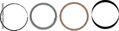 Four circular frames collection textured rough and solid styles
