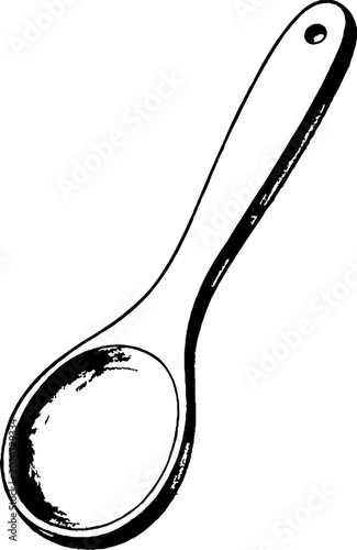 Classic wooden kitchen spoon sketch