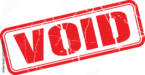 Obraz na płótnie Red grungy void stamp on white background for invalid or canceled documents
