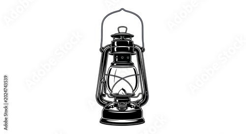 Bild auf Leinwand Vintage Oil Lantern Vector Illustration