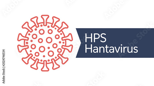 HPS Hantavirus virus illustration with label on white background