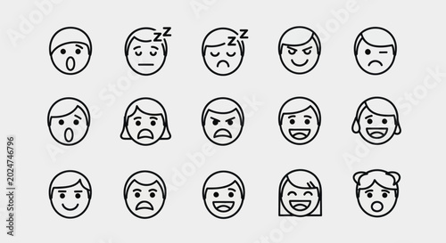 Photos Emoticon set various facial expressions