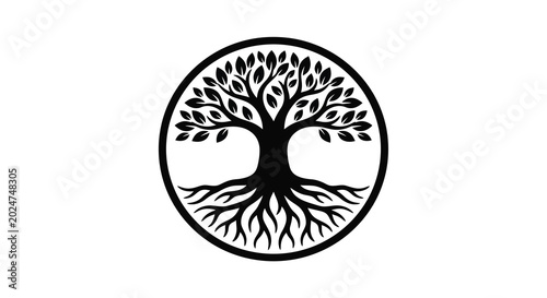tree of life silhouette against a white background
