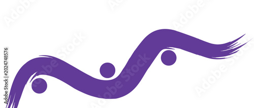 Abstract purple brushstroke wave with circles modern graphic design element for digital art and branding applications