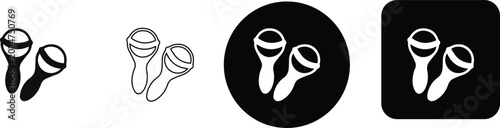 Photos Minimalist rumba maracas shaker icon set for traditional Latin music and festiva