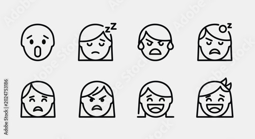 Konstfotografi Emotion icons various facial expressions