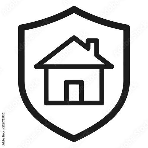 Shield with house icon