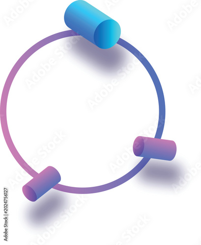 Minimal 3D Gradient Circle Frame Abstract Vector Design.3d circle, abstract frame, gradient ring, modern shape, minimal design, geometric frame,