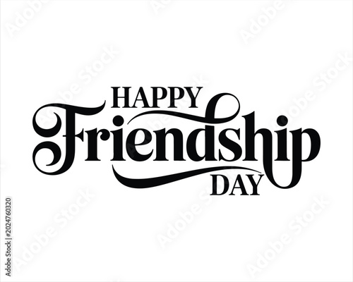 Happy Friendship Day Lettering. Happy Friendship Day. Handwritten.  international friendship day 'best friends forever' typography design