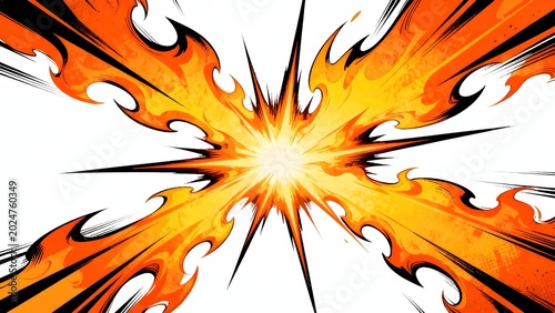 Explosive flame burst graphic