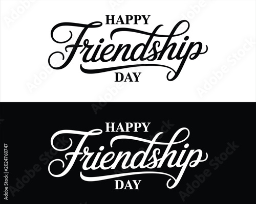 Happy Friendship Day Lettering. Happy Friendship Day. Handwritten.  international friendship day 'best friends forever' typography design
